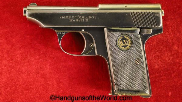 Menz, Model II, 6.35mm, 6.35, 25, .25, acp, auto, German, Germany, Handgun, Pistol, C&R, Collectible, VP, Vest Pocket, Model 2, Model, II, 2, Hand gun