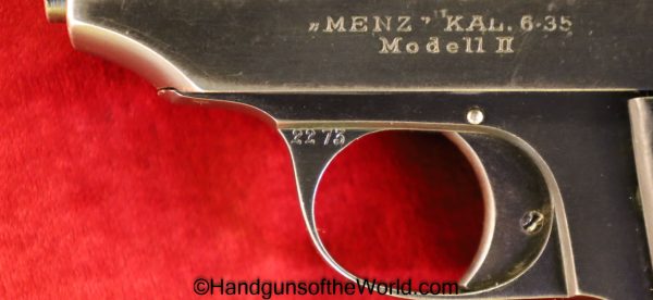 Menz, Model II, 6.35mm, 6.35, 25, .25, acp, auto, German, Germany, Handgun, Pistol, C&R, Collectible, VP, Vest Pocket, Model 2, Model, II, 2, Hand gun