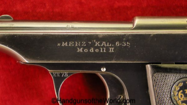 Menz, Model II, 6.35mm, 6.35, 25, .25, acp, auto, German, Germany, Handgun, Pistol, C&R, Collectible, VP, Vest Pocket, Model 2, Model, II, 2, Hand gun