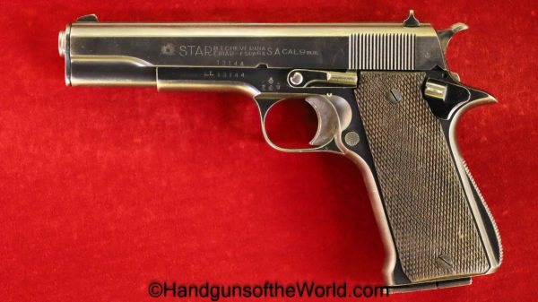 Star, Super A, 9mm, 1950, A, Super, Spain, Spanish, Military, Handgun, Hand gun, Pistol, Largo, 9mm Largo, Collectible, C&R, 1911, Property Marked