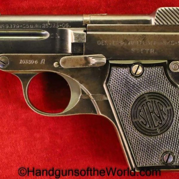 Steyr, 1909, 6.35mm, Austrian, Dated, 1928, Austria, 6.35, 25, .25, acp, auto, Handgun, Hand gun, Pistol, C&R, Collectible, VP, Vest Pocket, Model