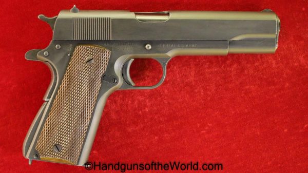 Colt, Ithaca, 1911A1, .45acp, Dulite Finish, Mint, 1943, Handgun, Pistol, C&R, Collectible, WWII, WW2, 1911, 45, .45, acp, auto, Du-Lite, Du Lite, American