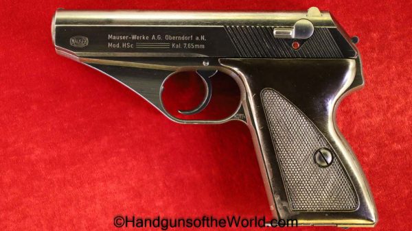 Mauser, HSc, 7.65mm, Late War, German, WWII, with Black Grips, WW2, Germany, Handgun, Pistol, C&R, Collectible, Pocket, 32, .32, acp, auto, 7.65, Black Grips