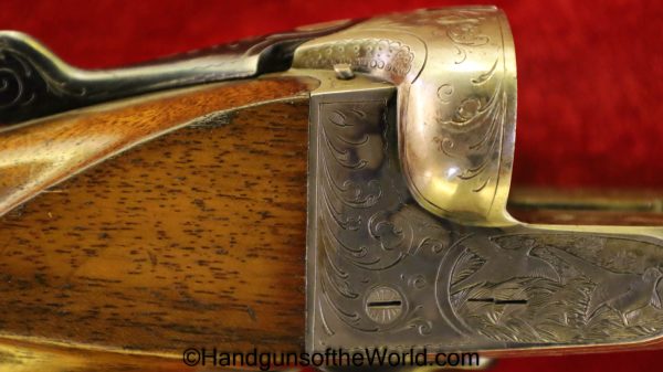 Sauer & Sohn, Ejector, 16 Gauge, Double Barrel, Shotgun, Geco, Retailer Marked, Factory Engraved, German, Germany, SxS, 16GA, 16 GA, Sauer, Longarm