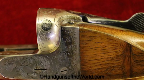 Sauer & Sohn, Ejector, 16 Gauge, Double Barrel, Shotgun, Geco, Retailer Marked, Factory Engraved, German, Germany, SxS, 16GA, 16 GA, Sauer, Longarm