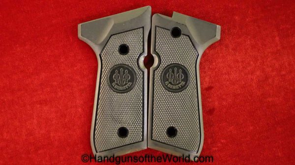 Beretta, 92, Grips, Original, Collectible, Black, Plastic, Grip, Italy, Italian, USA, America, American, Handgun, Hand gun, Pistol, M92, 92FS 92 FS, FS