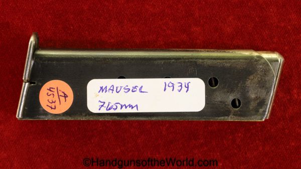 Mauser, 1934, 7.65mm, Magazine, Clip, Mag, Original, Collectible, Handgun, Hand gun, Pistol, 7.65, 32, .32, acp, auto, German, Germany, Model, Vintage