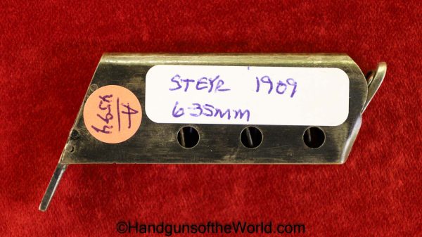 Steyr, 1909, 6.35mm, Magazine, Clip, Mag, Original, Austria, Austrian, 6.35, 25, .25, acp, auto, Handgun, Pistol, VP, Vest Pocket, Hand gun, Model