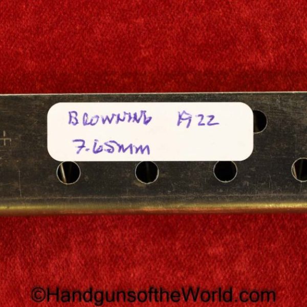 FN, Browning, 1922, 7.65mm, Magazine, Clip, Mag, Original, Collectible, Belgian, Belgium, Post-War, Post War, 32, .32, acp, auto, 7.65, Handgun, Pistol