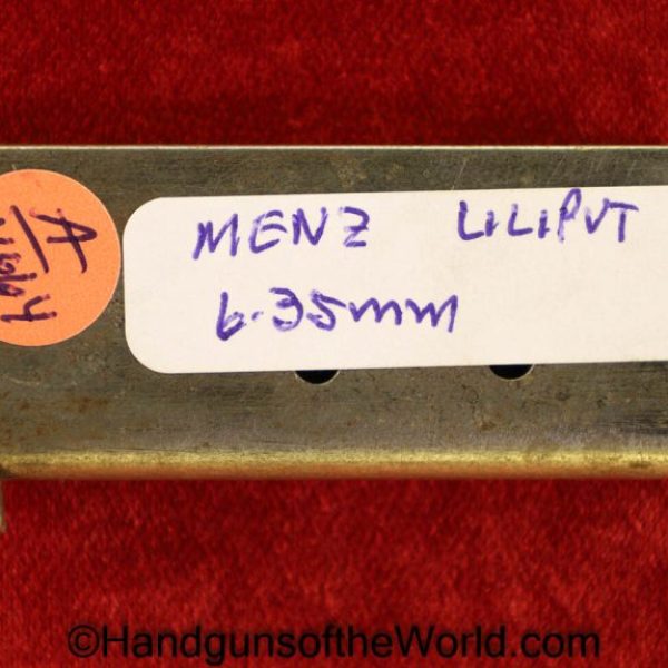 Menz, Liliput, 6.35mm, Magazine, Clip, Mag, Original, Collectible, German, Germany, Handgun, Pistol, 6.35, 25, .25, acp, auto, Hand gun, Real, Vintage