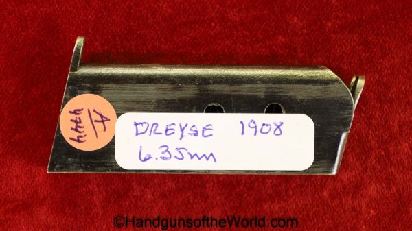 Dreyse, Model, 1908, 6.35mm, Magazine, Clip, Mag, Original, Collectible, German, Germany, Handgun, Pistol, 6.35, 25, .25, acp, auto, Hand gun, Vest Pocket