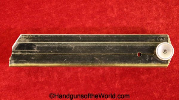 Luger, P.08, 9mm, Magazine, Clip, WWII, Era, No Serial Number, NSN, German, Germany, fxo, E/37, Original, Collectible, P08, P.08, P-08, WW2, Mag, unnumbered