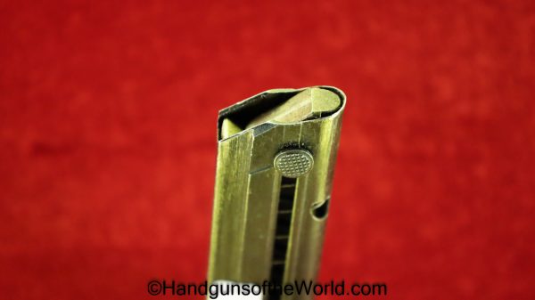 Luger, P.08, 9mm, Magazine, Clip, WWII, Era, No Serial Number, NSN, German, Germany, fxo, E/37, Original, Collectible, P08, P.08, P-08, WW2, Mag, unnumbered