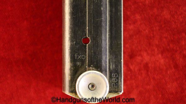 Luger, P.08, 9mm, Magazine, Clip, WWII, Era, No Serial Number, NSN, German, Germany, fxo, E/37, Original, Collectible, P08, P.08, P-08, WW2, Mag, unnumbered