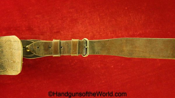 British, Sam Browne, Belt, with Suspender, Original, Collectible, Brown, Leather, Unmarked, English, Britain, England, UK, United Kingdom, Period, Vintage