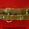 British, Sam Browne, Belt, with Suspender, Original, Collectible, Brown, Leather, Unmarked, English, Britain, England, UK, United Kingdom, Period, Vintage