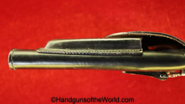 Beretta, Model, 1934, 1935, Holster, Black, leather, with chrome belt clip and hanger, with Hanger, Original, Collectible, Italy, Italian, Handgun, Pistol