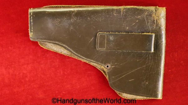 Beretta, 1915-1919, 7.65mm, Holster, Brown, leather, full front flap, 1915, Model, 7.65, 32, .32, acp, auto, Original, Collectible, Italian, Italy, Handgun