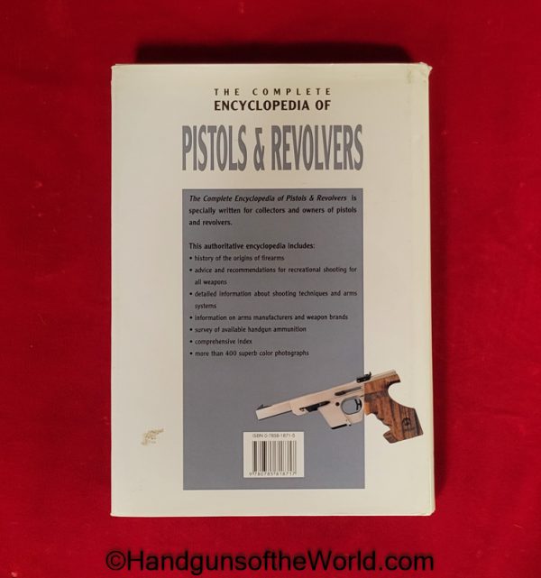 The Complete Encyclopedia of Pistols and Revolvers, Book, AE Hartink, Index, Education, Reading, Hardbound, Hard Cover, Pistols, Revolvers, Handguns