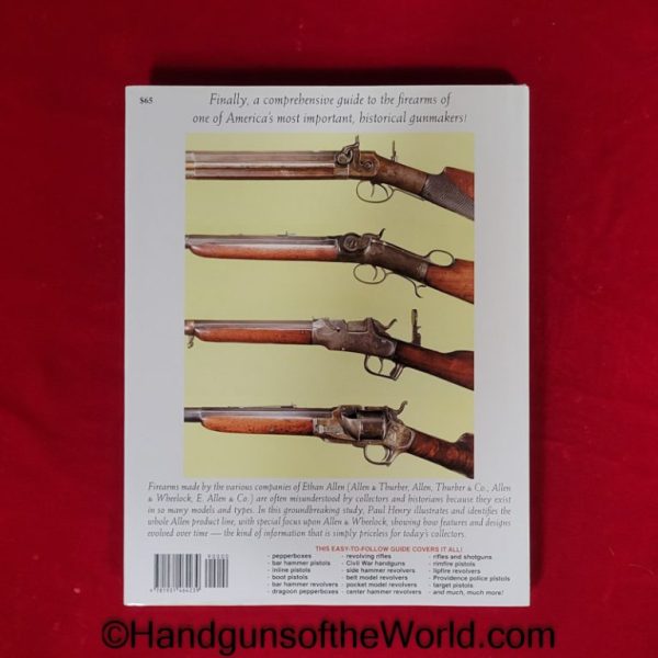 Ethan Allen, Allen, Wheelock, Book, Index, Guns, Firearms, Pistols, Handguns, Revolver, Revolvers, Unused, Paul Henry, 230 Pages, Collectible, Original