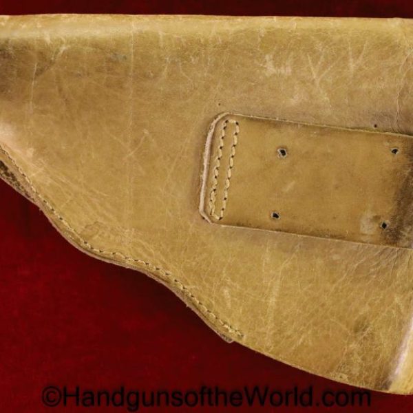 Beretta, 1915-1919, Holster, Beige, leather, full flap, 1915, 1919, Original, Collectible, Pocket, Handgun, Hand gun, Pistol, Italy, Italian, Dual Mag Pouch