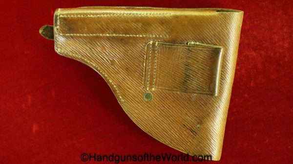 FN, Browning, 1900, Holster, Brown, leather, with dual magazine pouches, Original, Collectible, Belgian, Belgium, Handgun, Pistol, Hand gun, Vintage