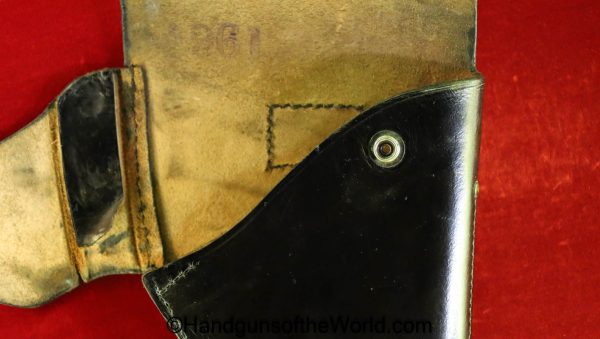 FN, Browning, High Power, Holster, Belgium, Formed, black, leather, brass fittings, Dated, 1961, Original, Collectible, Belgian, BHP, Post War, Post-War