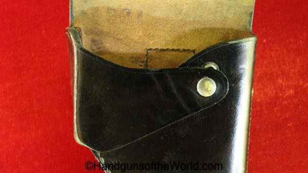 FN, Browning, High Power, Holster, Belgium, Formed, black, leather, brass fittings, Dated, 1961, Original, Collectible, Belgian, BHP, Post War, Post-War