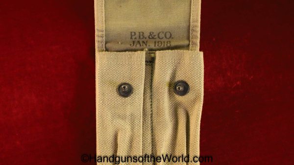 Colt, 1911, Mills, Holster, Belt, Package, narrow flap, variation, Tan, Canvas, Original, Collectible, USA, American, Americana, America, Handgun, Pistol