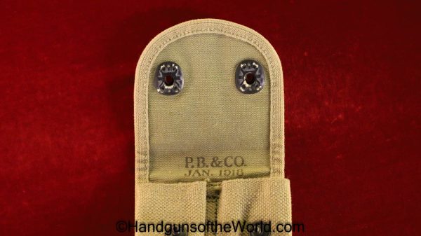 Colt, 1911, Mills, Holster, Belt, Package, narrow flap, variation, Tan, Canvas, Original, Collectible, USA, American, Americana, America, Handgun, Pistol