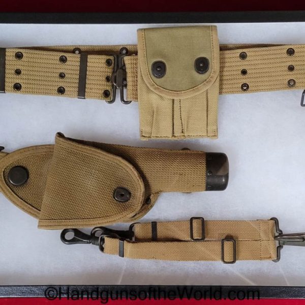 Colt, 1911, Mills, Holster, Belt, Package, narrow flap, variation, Tan, Canvas, Original, Collectible, USA, American, Americana, America, Handgun, Pistol