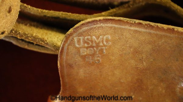 Colt, 1911A1, Shoulder Holster, USMC, 45, USMC 45, Boyt, Holster, Original, Collectible, 1911, 45, .45, Handgun, Pistol, WWII, WW2, Shoulder, Tan, Leather