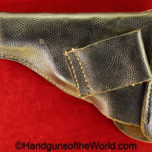 Dreyse, 1907, Holster, WWI, WW1, German, Germany, Original, Collectible, Handgun, Pistol, Black, leather, pebble grain, pattern, Berlin, 1915, Dated, Model