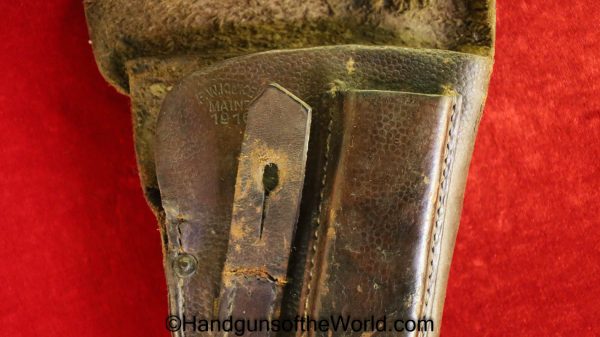 Dreyse, 1907, Holster, WWI, Brown, leather, general purpose, pattern, Mainz, 1916, Original, Collectible, WW1, German, Germany, Handgun, Pistol, Hand gun