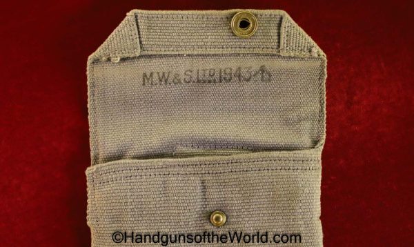 Enfield, No2, MKI, Revolver, Holster, Dated, 1943, Original, Collectible, WWII, WW2, Handgun, Gray, Canvas, MW&S Ltd, Broad Arrow, Grey, British, English