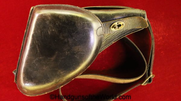 French, Model, 1892, Revolver, Holster, with Shoulder Straps, Black, leather, clamshell, Clam Shell, Original, Collectible, Lebel, France, WWI, WW1