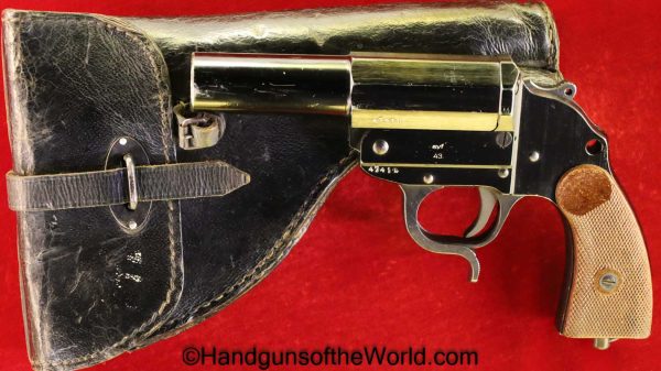 German, Herr, Flare Pistol, AYF 43, 26.5mm, with Holster, Germany, WWII, WW2, Handgun, Collectible, Non-FFL, Non FFL, ayf, 43, 1943, 26.5, Flare, Pistol