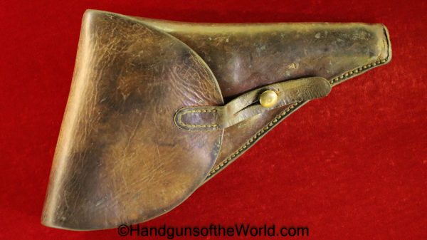 French, 1892, Revolver, Holster, Soft Shell, brown, leather, Softshell, Original, Collectible, Hand gun, Handgun, France, Model, Lebel, with 3 Ammo Pouches