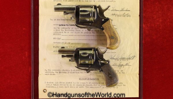 German, Velo Dog, Revolvers, .320, with WWII Capture Paper, Capture Paper, Velodog, 320, Germany, Antique, Handgun, Hand gun, Revolver, Non FFL, Non-FFL