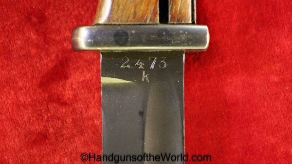 German, K98, K98k, 98K, 98, Bayonet, S/244, Matching Scabbard, with Frog, Germany, WWII, WW2, 1936, Original, Collectible, Luftwaffe, 1937, Unit Marked