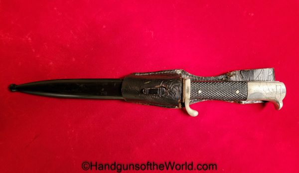 German, Dress, Bayonet, Etched Blade, Artillery Motif, FW Holler, Holler, Original, Collectible, Germany, WWII, WW2, Dress Bayonet, Artillery, Etched