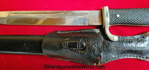 German, Dress, Bayonet, Etched Blade, Artillery Motif, FW Holler, Holler, Original, Collectible, Germany, WWII, WW2, Dress Bayonet, Artillery, Etched