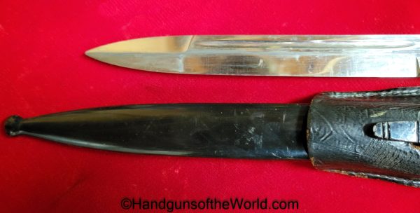 German, Dress, Bayonet, Etched Blade, Artillery Motif, FW Holler, Holler, Original, Collectible, Germany, WWII, WW2, Dress Bayonet, Artillery, Etched