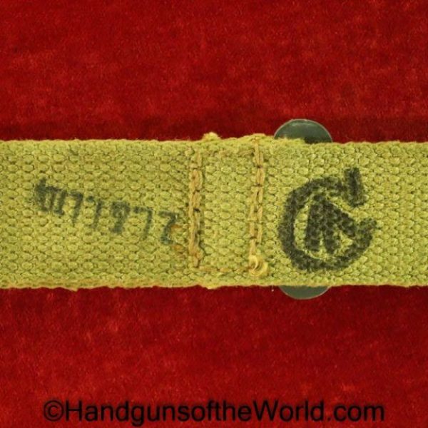 Inglis, High Power, Stock, Strap, Original, Collectible, Green, Canvas, Hanger, Canada, Canadian, WWII, WW2, Hi Power, BHP, Hi-Power, Holster