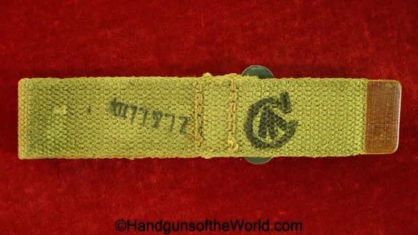 Inglis, High Power, Stock, Strap, Original, Collectible, Green, Canvas, Hanger, Canada, Canadian, WWII, WW2, Hi Power, BHP, Hi-Power, Holster