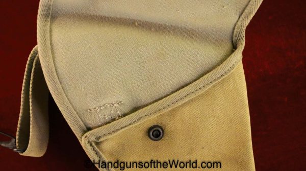 Israeli, Flare, Pistol, Holster, Tan, canvas, Original, Collectible, Israel, Flare Pistol, Signal, Pistol, Signal Pistol, Handgun, Hand gun, Interesting