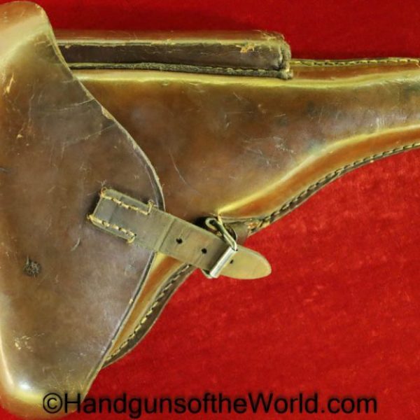 Luger, P08, P 08, P-08, P.08, Holster, Dated, 1918, Brown, leather, hard shell, Hans Romer Neu-Ulm, German, Germany, WWI, WW1, Handgun, Pistol, Hand gun