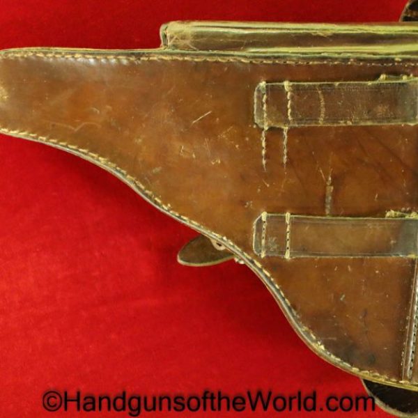 Luger, P08, P 08, P-08, P.08, Holster, Dated, 1918, Brown, leather, hard shell, Hans Romer Neu-Ulm, German, Germany, WWI, WW1, Handgun, Pistol, Hand gun