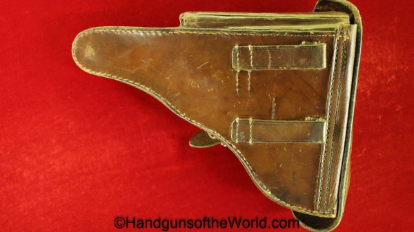 Luger, P08, P 08, P-08, P.08, Holster, Dated, 1918, Brown, leather, hard shell, Hans Romer Neu-Ulm, German, Germany, WWI, WW1, Handgun, Pistol, Hand gun