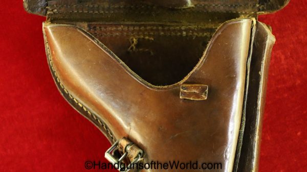 Luger, P08, P 08, P-08, P.08, Holster, Dated, 1918, Brown, leather, hard shell, Hans Romer Neu-Ulm, German, Germany, WWI, WW1, Handgun, Pistol, Hand gun